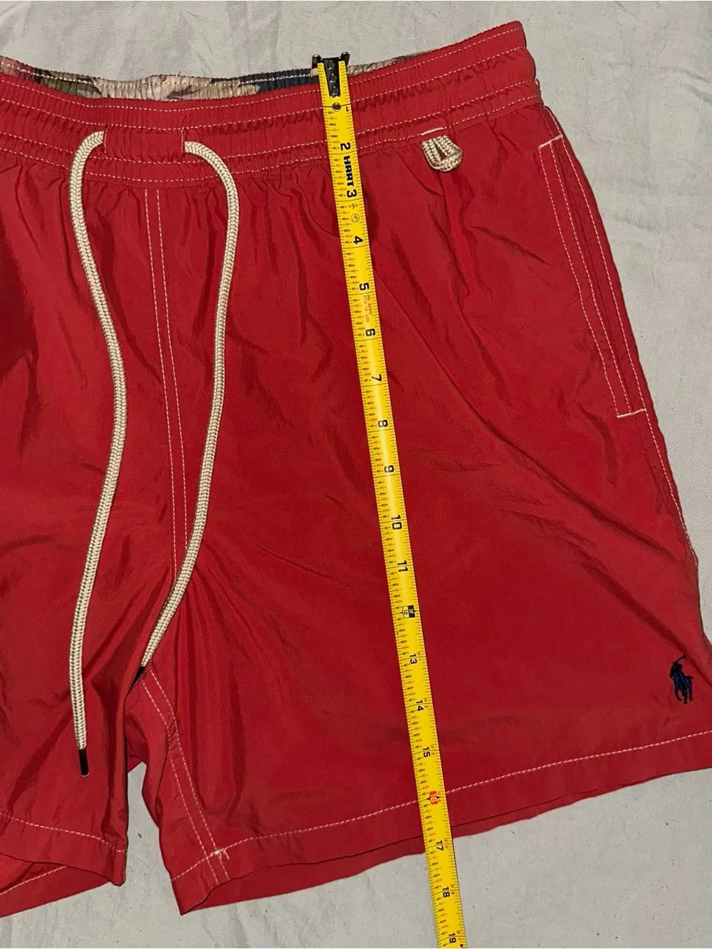 Vintage 90s Polo Ralph Lauren Swim Trunks Red Floral Waistband Shorts Mens XL